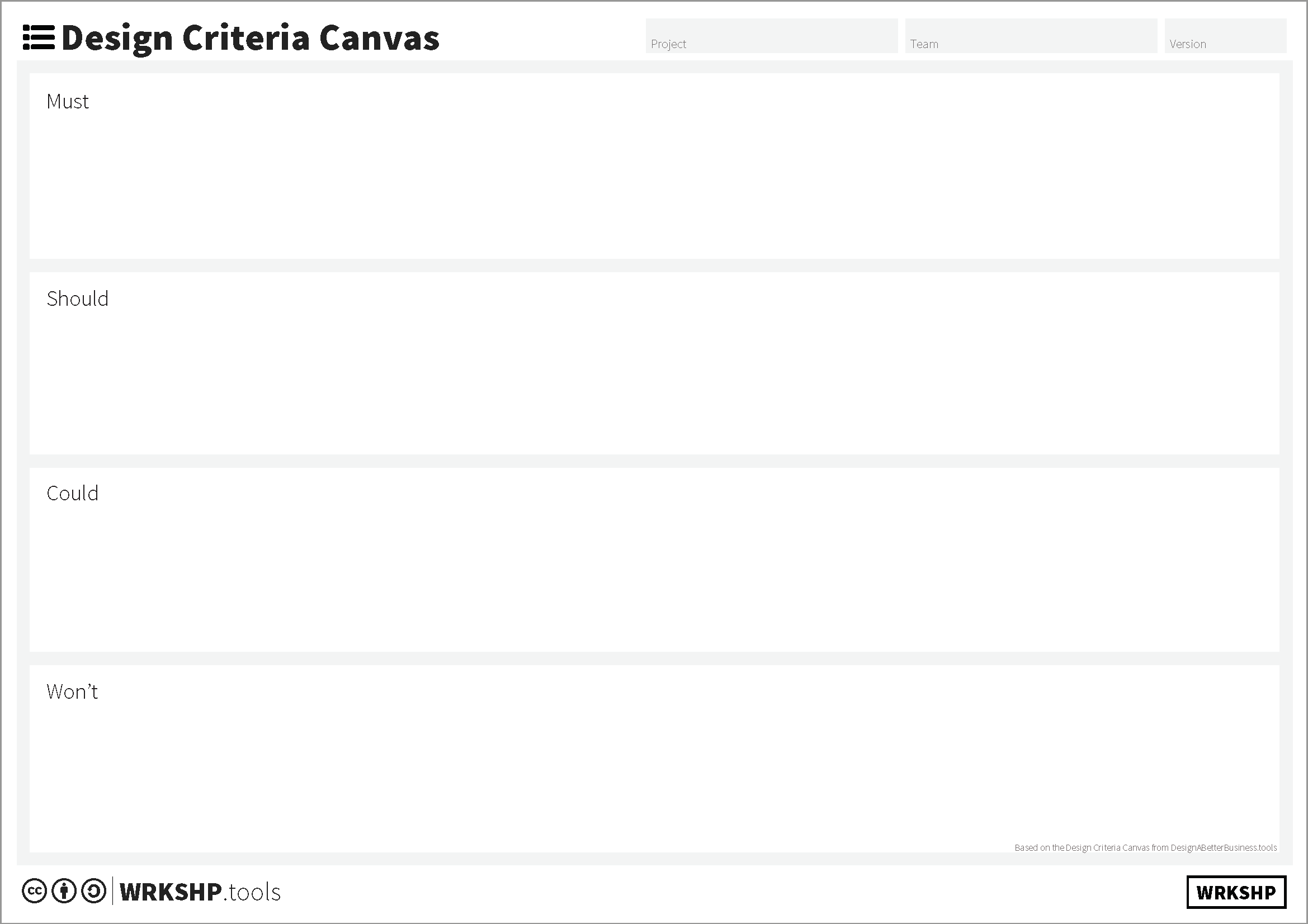 Design Criteria Canvas